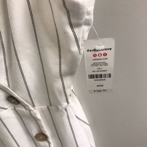 Pinstripe white dress